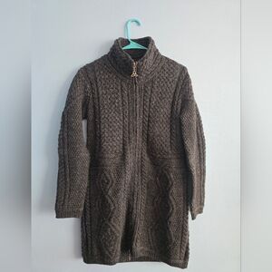 Gray Wool Aran Mor Sweater Medium
